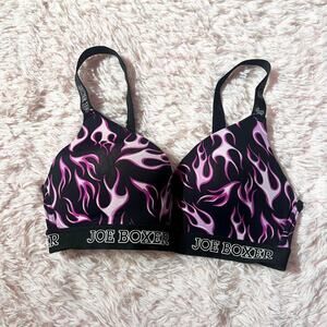 Joe Boxer Seamless Gentle Lift Pink Flame Punk Grunge Rave Egirl Tshirt Bra 36C